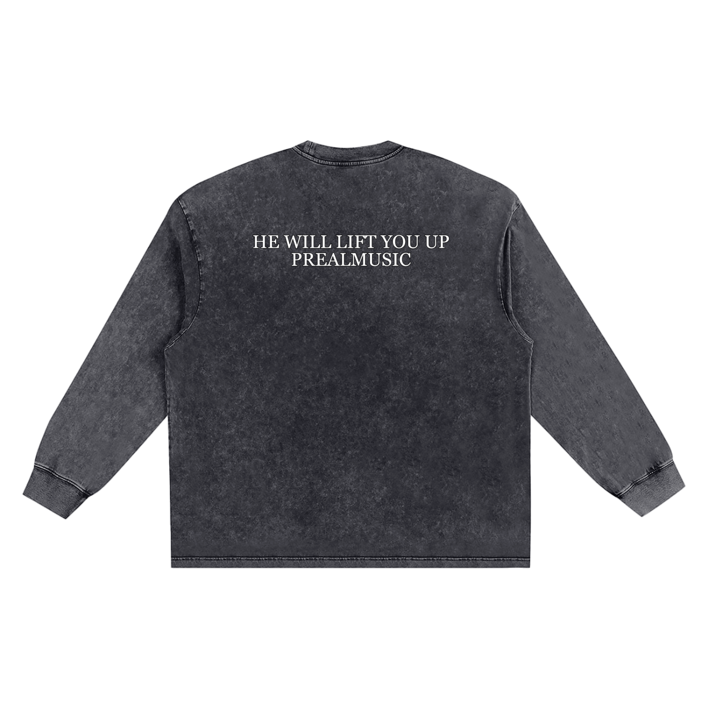 He Will Lift You Up - Frayed Edge Long Sleeve T-Shirt