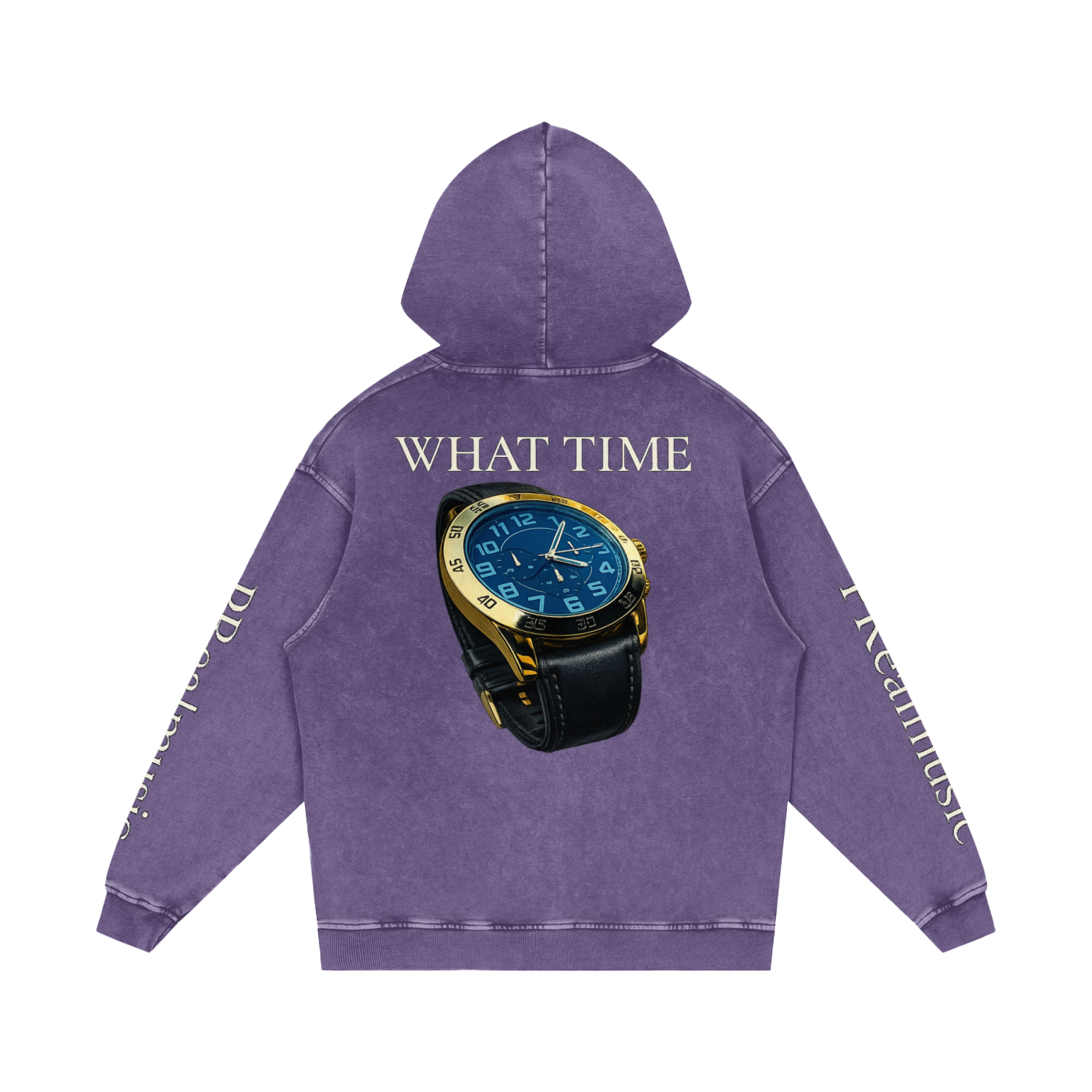 WHAT TIME - Loose Cotton Hoodie