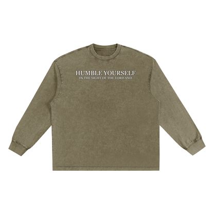 He Will Lift You Up - Frayed Edge Long Sleeve T-Shirt