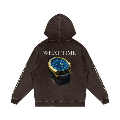 WHAT TIME - LIMITED EDITION - Loose Cotton Hoodie