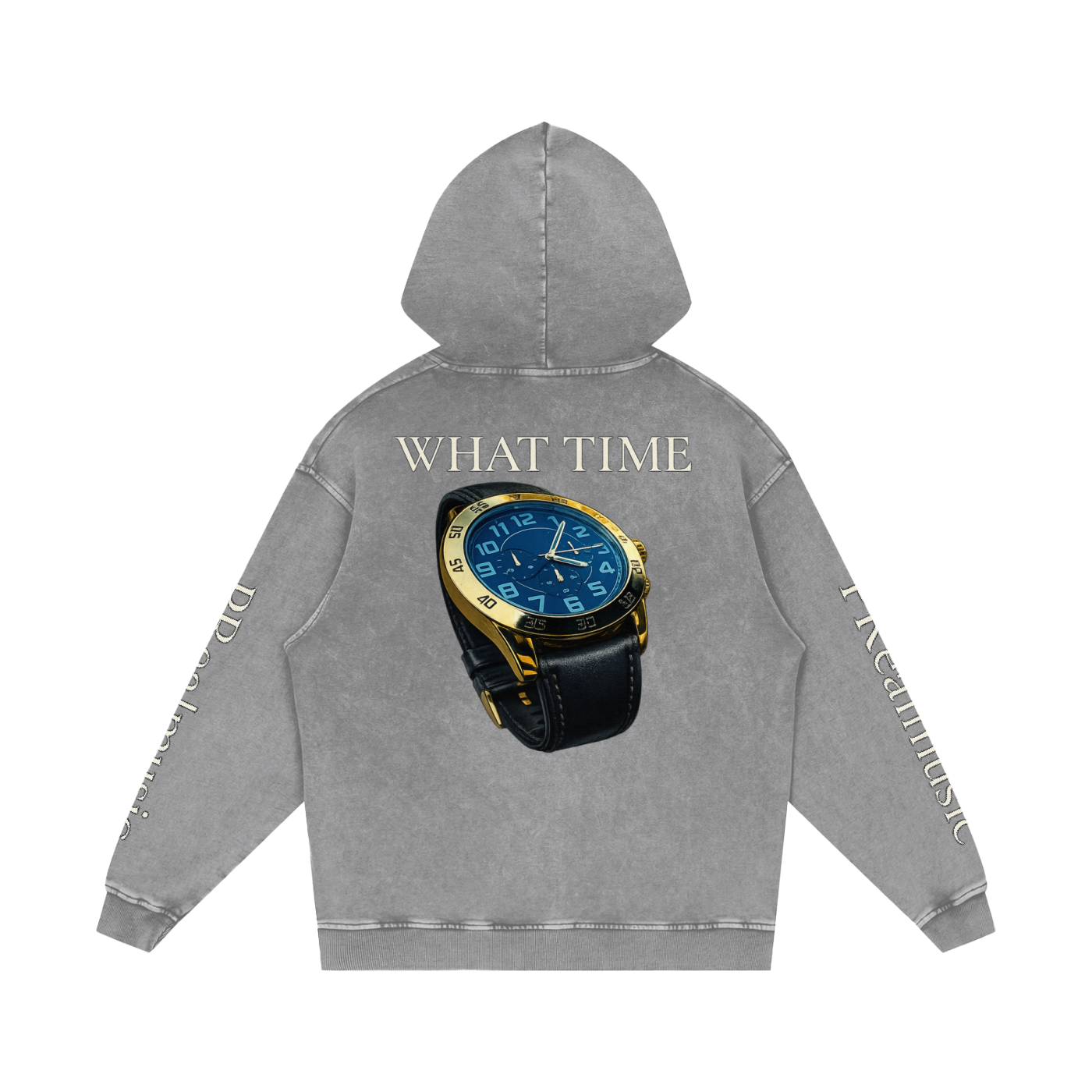 WHAT TIME - Loose Cotton Hoodie