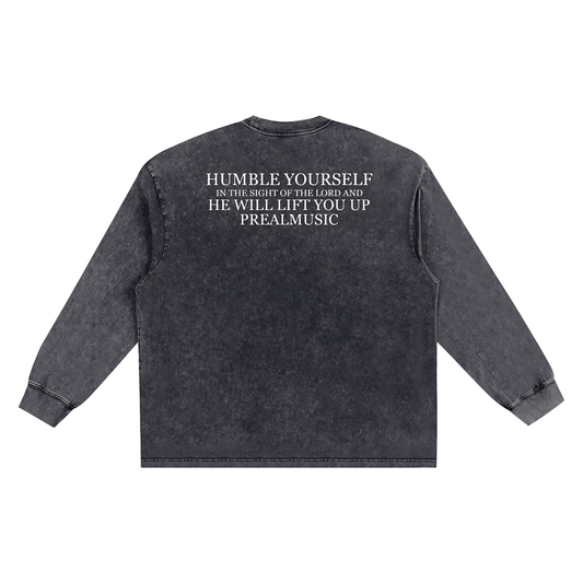 He Will Lift You Up - Frayed Edge Long Sleeve T-Shirt