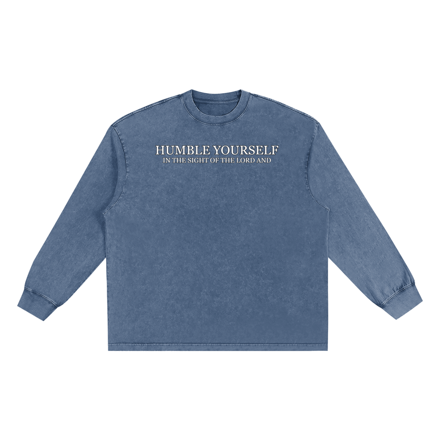 He Will Lift You Up - Frayed Edge Long Sleeve T-Shirt