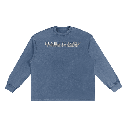 He Will Lift You Up - Frayed Edge Long Sleeve T-Shirt