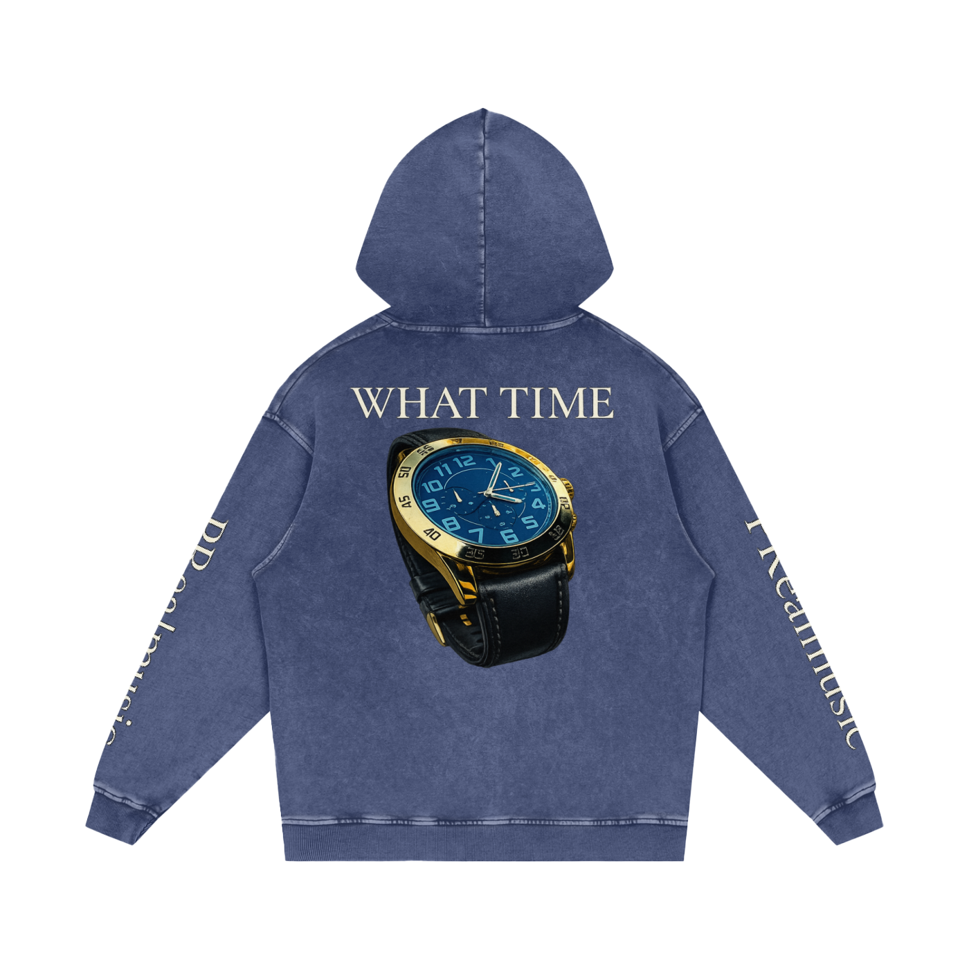 WHAT TIME - Loose Cotton Hoodie