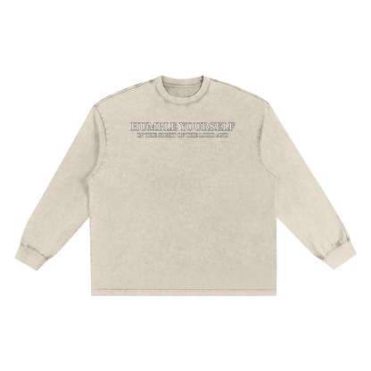 He Will Lift You Up - Frayed Edge Long Sleeve T-Shirt