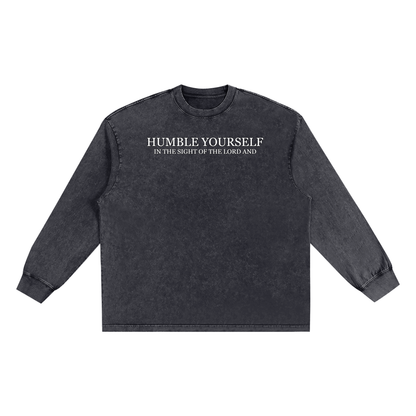 He Will Lift You Up - Frayed Edge Long Sleeve T-Shirt