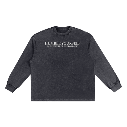 He Will Lift You Up - Frayed Edge Long Sleeve T-Shirt
