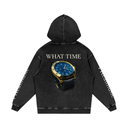 WHAT TIME - LIMITED EDITION - Loose Cotton Hoodie