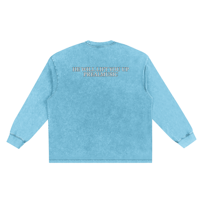 He Will Lift You Up - Frayed Edge Long Sleeve T-Shirt