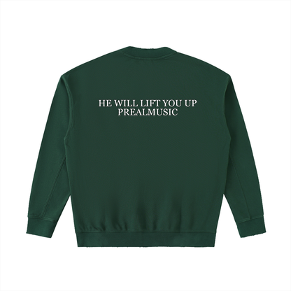 He Will Lift You Up - Drop Shoulder Crewneck Sweatshirt