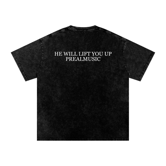 He Will Lift You Up - Oversized Cotton T-Shirt